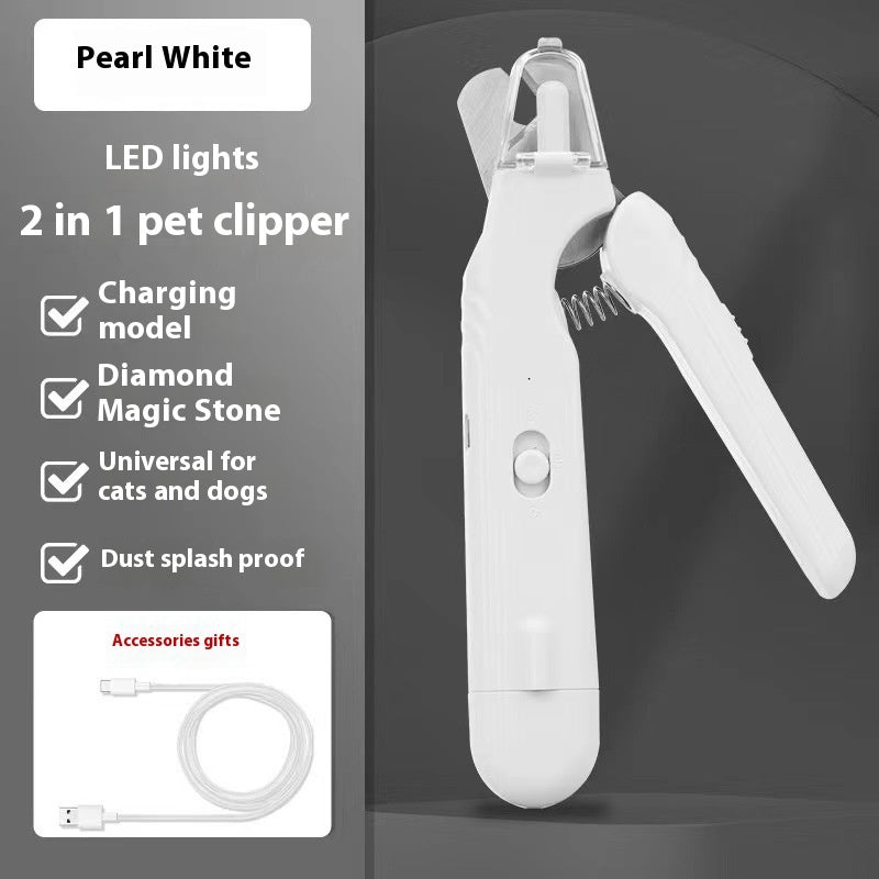 Dog & Cat Nail Clippers – 2‑in‑1 LED Grooming Tool