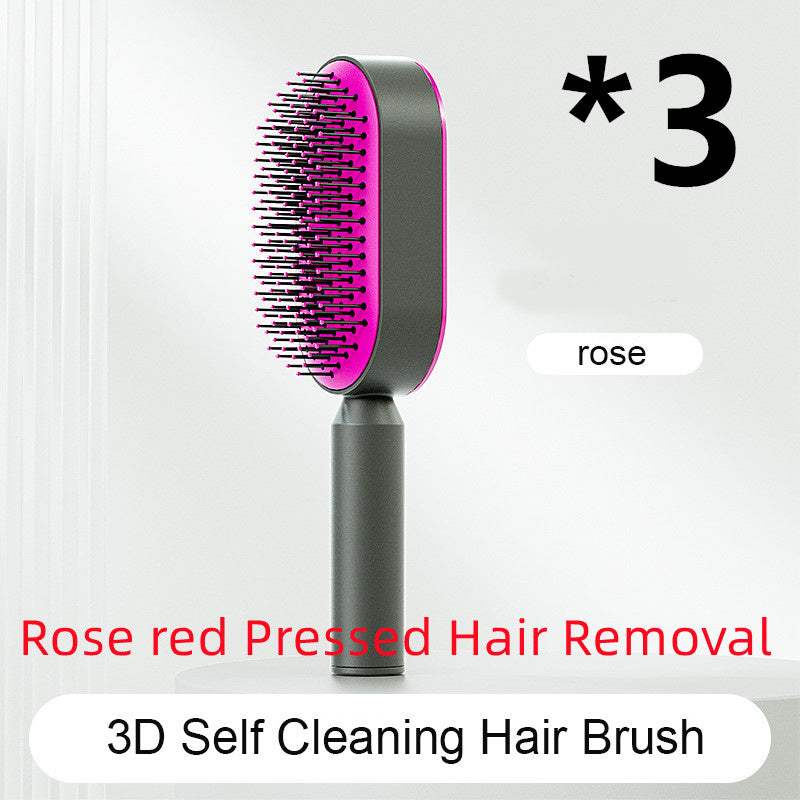 Self Cleaning Hair Brush For Women One-key