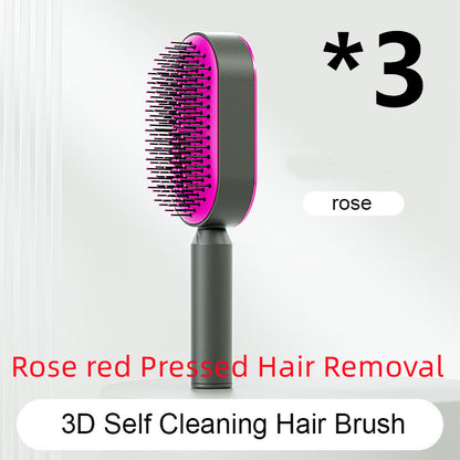 Self Cleaning Hair Brush For Women One-key