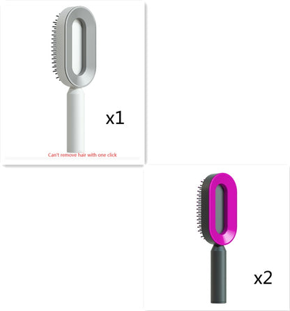 Self Cleaning Hair Brush For Women One-key