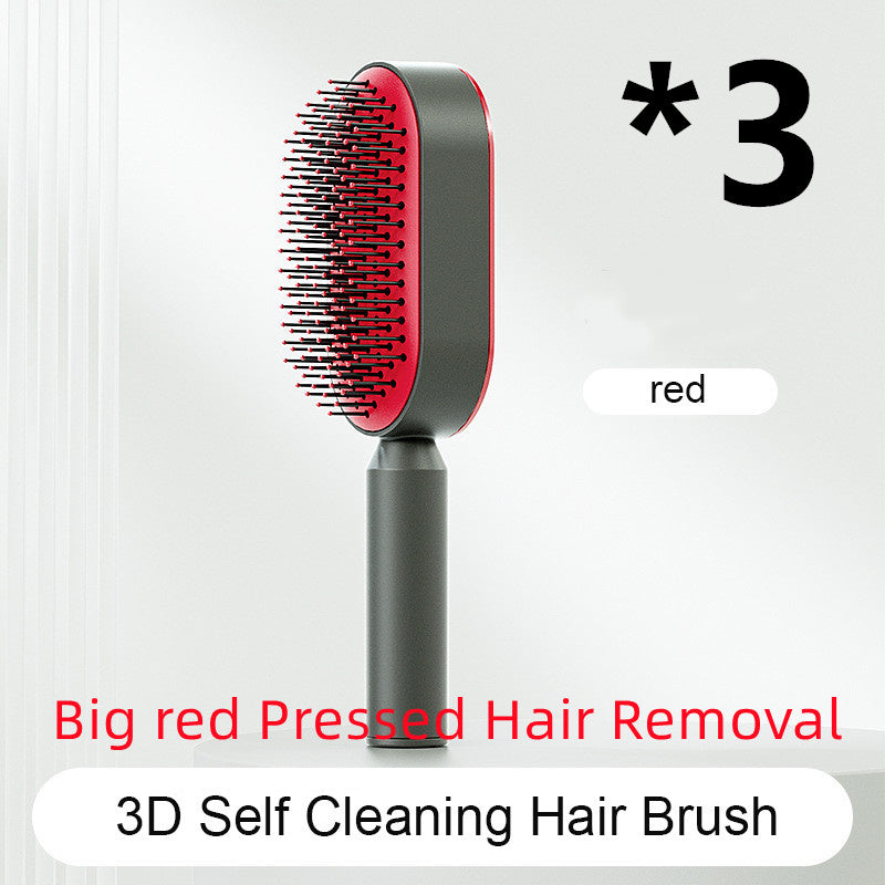 Self Cleaning Hair Brush For Women One-key
