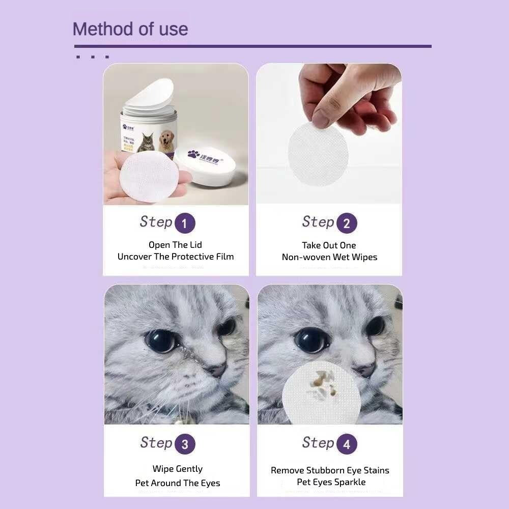 Pet Eye Wipes 200 Count Tear Stain Remover for Dogs & Cats