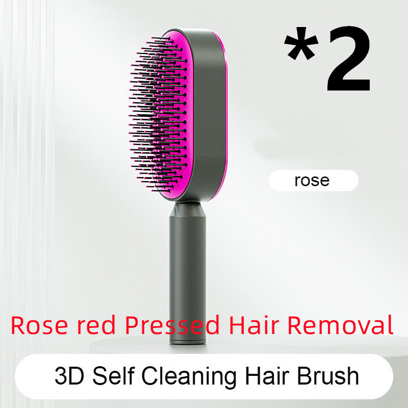 Self Cleaning Hair Brush For Women One-key