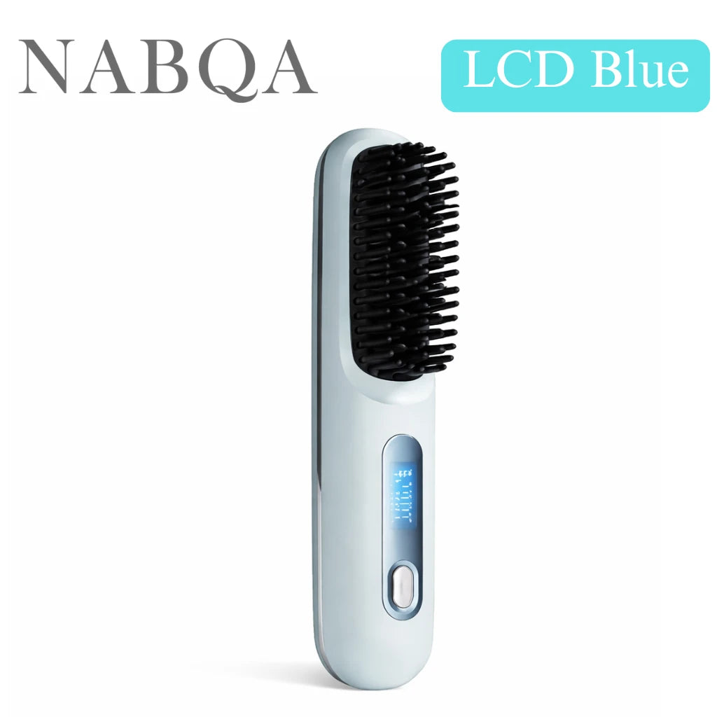 2 In 1 Straight Hair Comb Wireless Hair Straightener Brush Hair Fast Heating Portable Hot Curler USB Charging