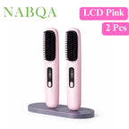 2‑in‑1 Wireless Hair Straightener Brush Fast Heating Curler