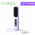2‑in‑1 Wireless Hair Straightener Brush Fast Heating Curler