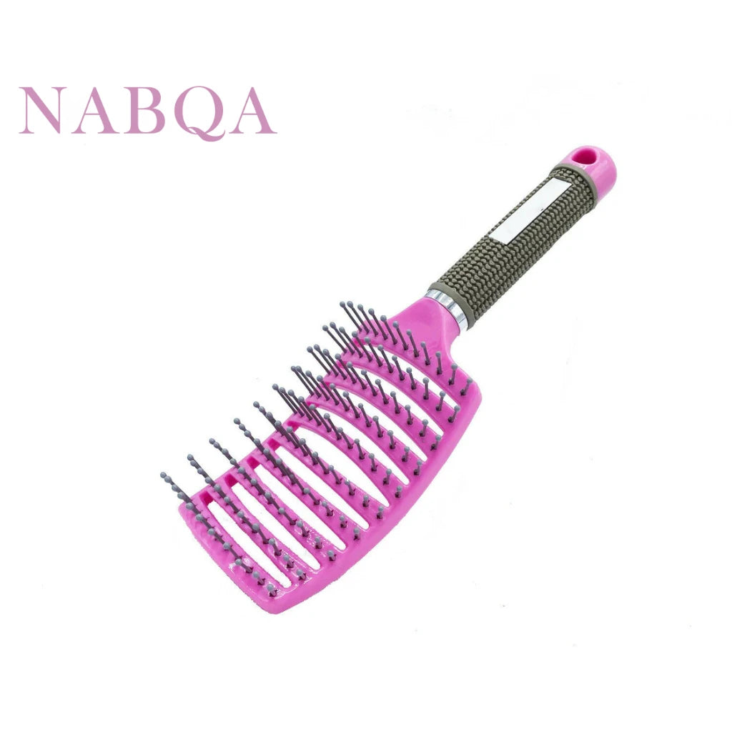 Anti Static Bending Nylon Women's Wet Curly Tangled Hair Brush Styling Tool