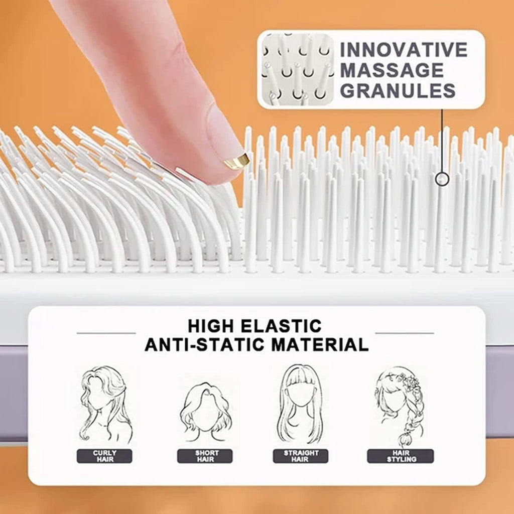 4‑in‑1 Self‑Cleaning Hair Brush Anti‑Static Massage Comb