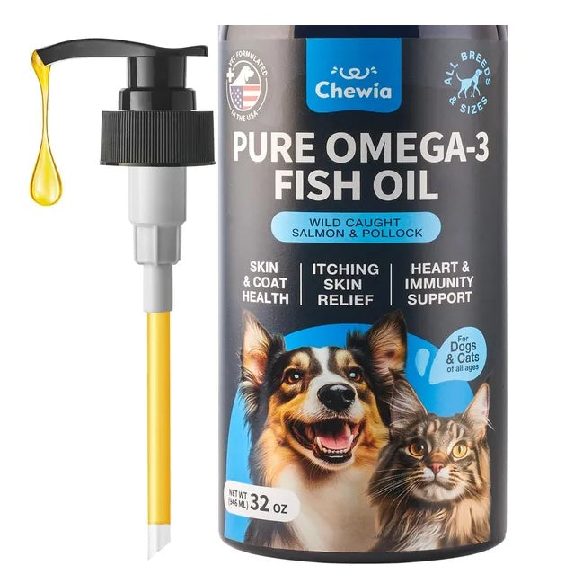 Fish Oil Dog Supplement 32oz Coat & Skin Support for All Breeds