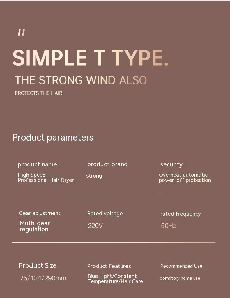 High Speed Electric Hair Dryer Household Anion