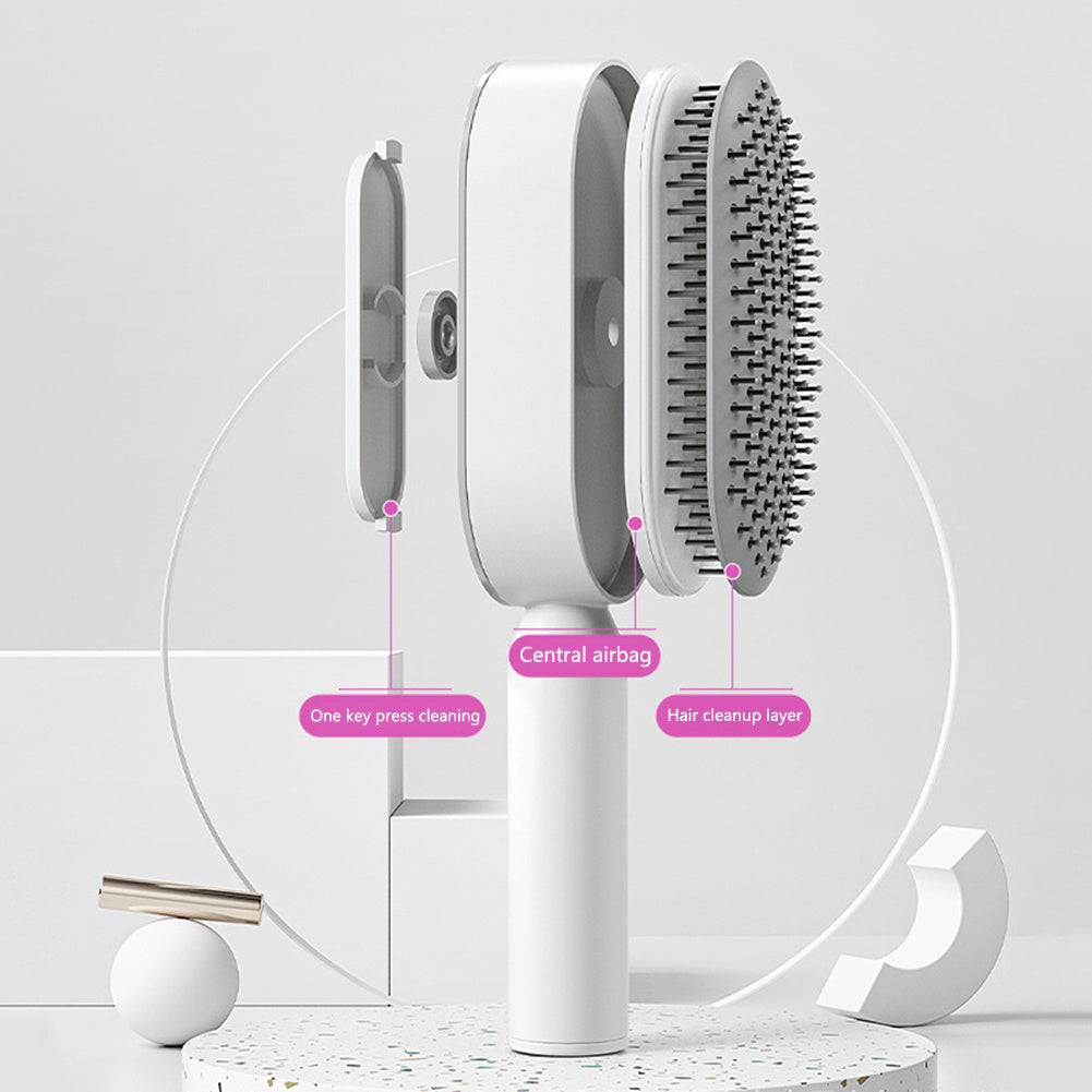 Self Cleaning Hair Brush For Women One-key