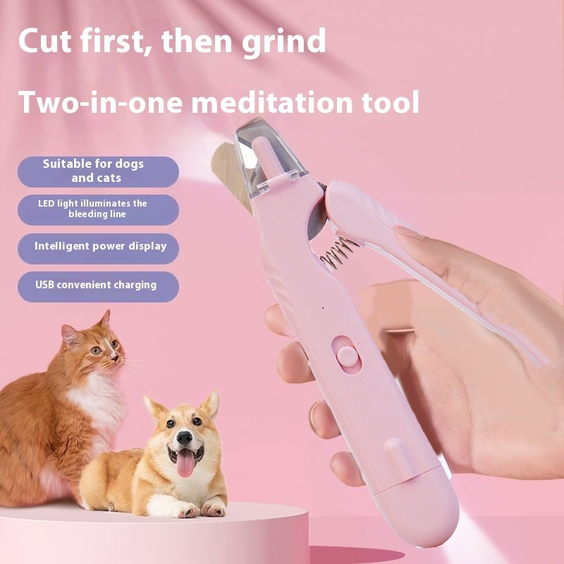 Dog & Cat Nail Clippers – 2‑in‑1 LED Grooming Tool