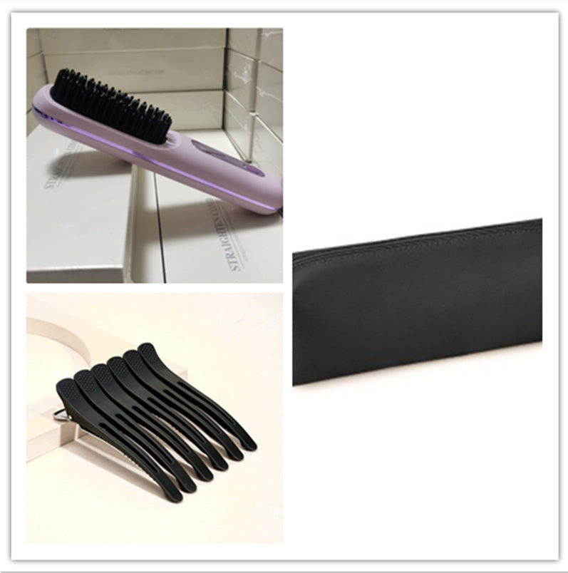 2‑in‑1 Wireless Hair Straightener Brush Fast Heating Curler