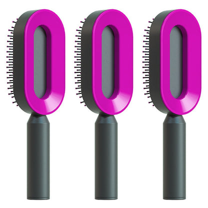 Self Cleaning Hair Brush For Women One-key