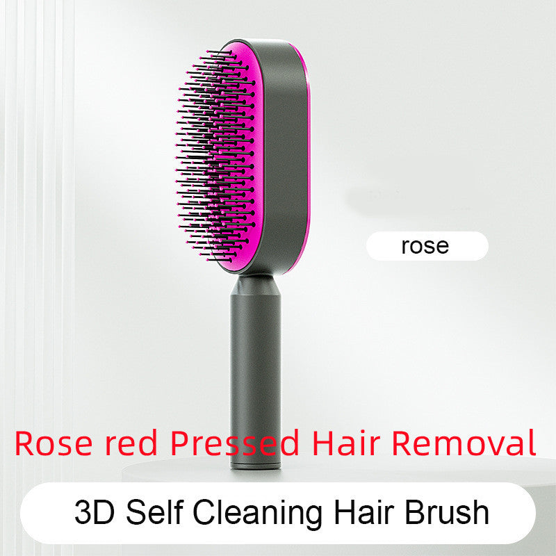 Self Cleaning Hair Brush For Women One-key