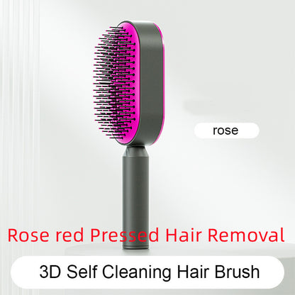 Self Cleaning Hair Brush For Women One-key