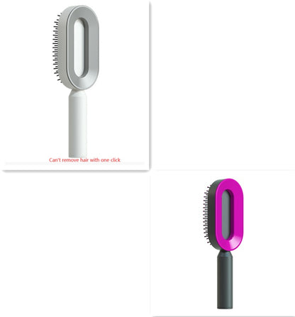 Self Cleaning Hair Brush For Women One-key