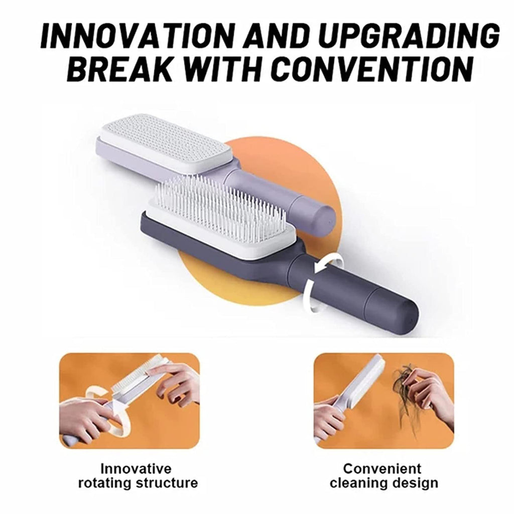 4‑in‑1 Self‑Cleaning Hair Brush Anti‑Static Massage Comb