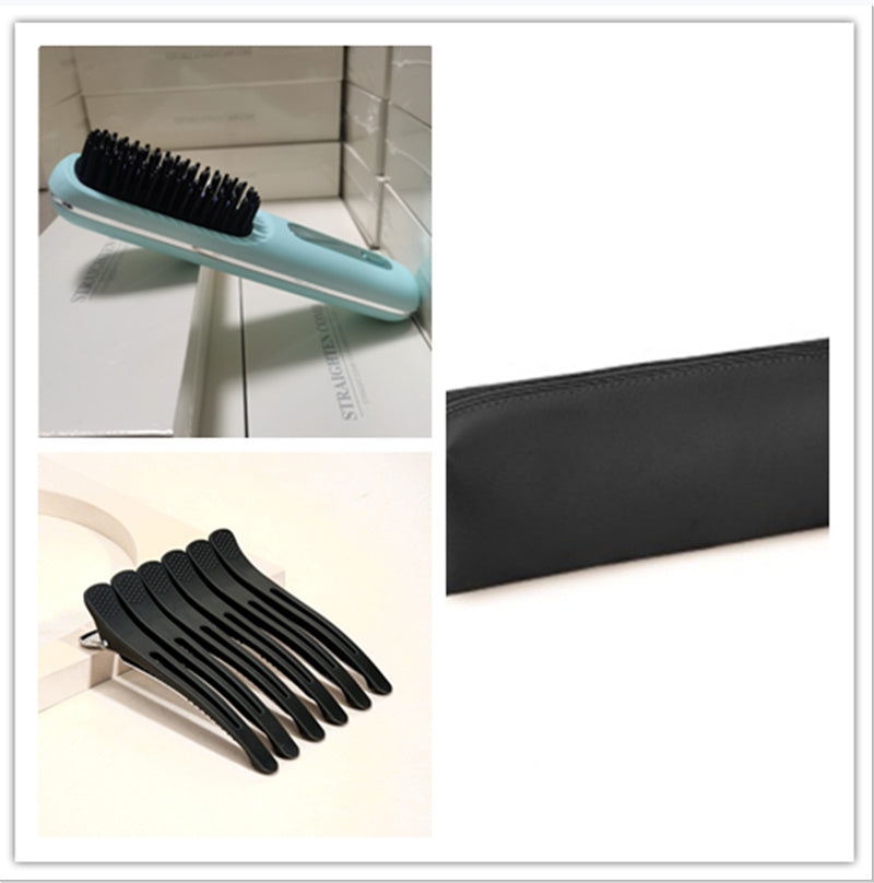2‑in‑1 Wireless Hair Straightener Brush Fast Heating Curler